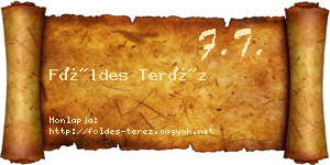 Földes Teréz névjegykártya